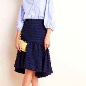 Anthropologie Maeve Miranda Textured Midi Skirt